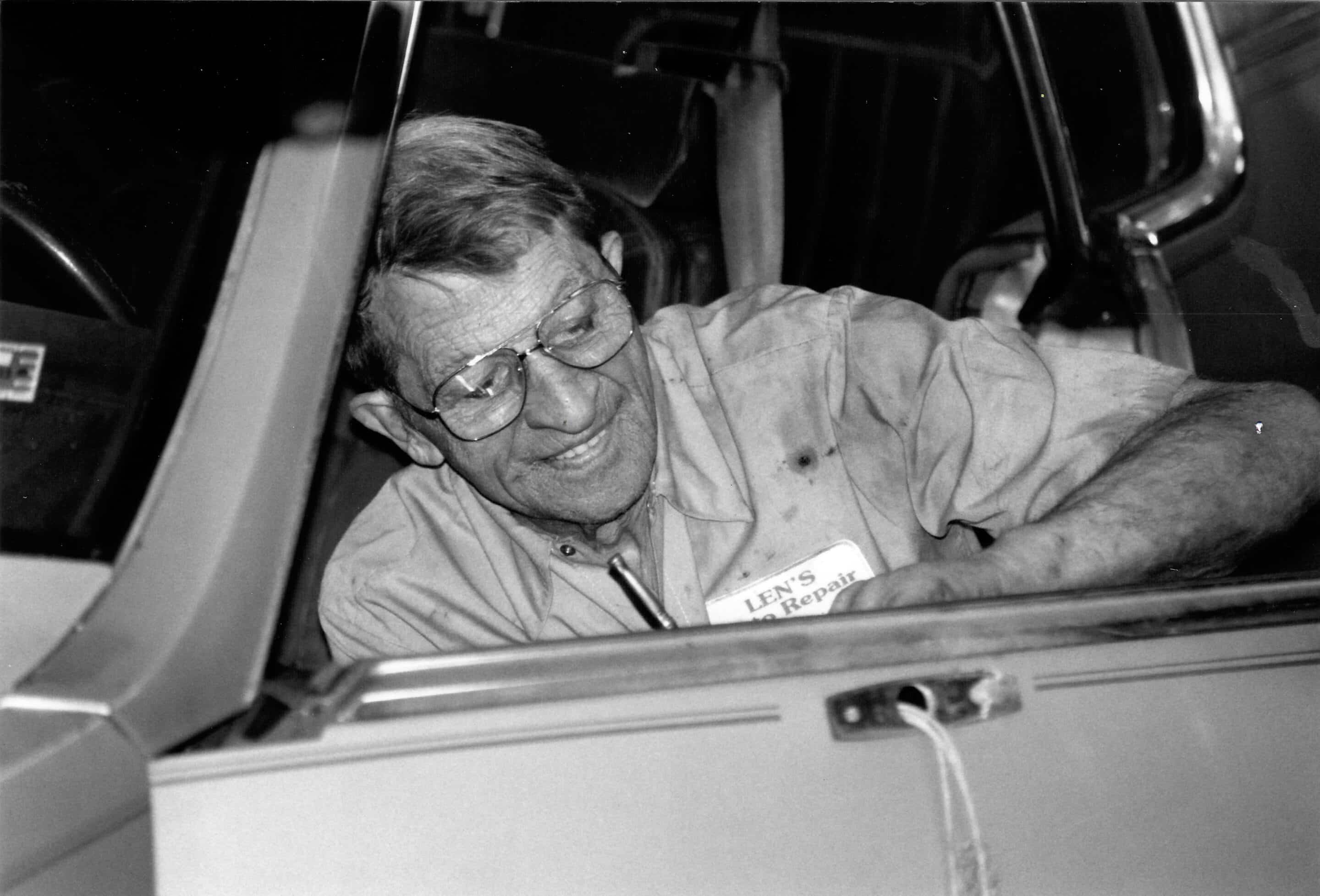 Leonard Mertz Working On A Car